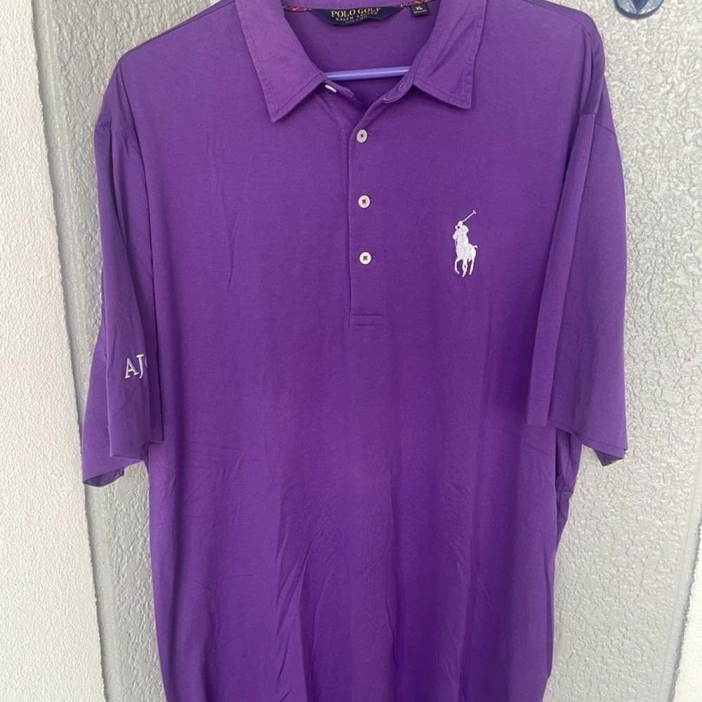 Ralph Lauren Polo Golf Vintage Lisle Short Sleeve Shirt Mens XL Purple - Picture 3 of 11